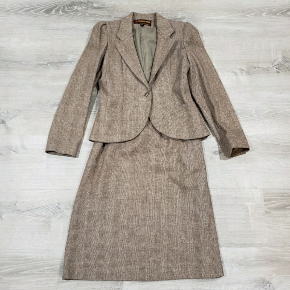 Vintage Peabody House Wool Blend Suit Tweed 2 Piece Set - Picture 1 of 9